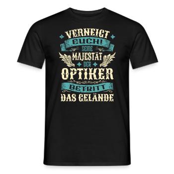 Optiker Geschenk Lustige Sprüche - Männer T-Shirt - Schwarz - Vorne - AI Model Male 178 light (178cm)