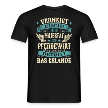 Pferdewirt Geschenk Lustige Sprüche - Männer T-Shirt - Schwarz - Vorne - AI Model Male 178 light (178cm)