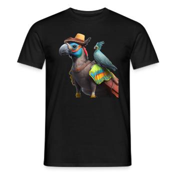 Papagei mit Kumpel Geschenk - Männer T-Shirt - Schwarz - Vorne - AI Model Male 178 light (178cm)