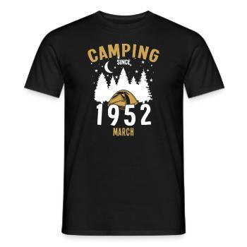 Anniversaire: Camping depuis mars 1952 Camping - T-shirt homme - noir - Devant - AI Model Male 178 light (178cm)