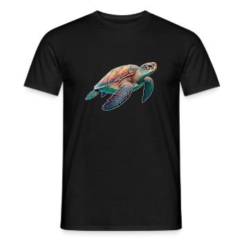 Turtle - Turtle - Diving - Sea - Men's T-Shirt - black - Front - AI Model Male 178 light (178cm)