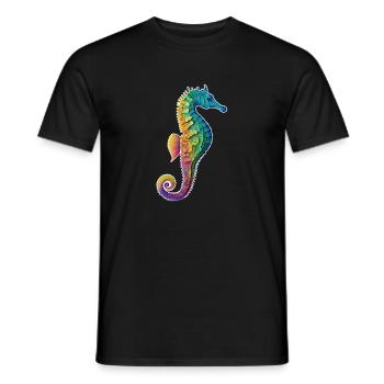 Buntes Seepferdchen - Unterwasser - Tauchen - Aqua - Männer T-Shirt - Schwarz - Vorne - AI Model Male 178 light (178cm)