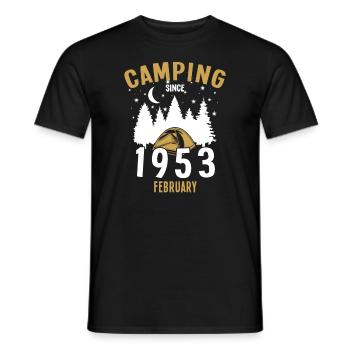 Birthday: Camping since February 1953 Camping - Men's T-Shirt - black - Front - AI Model Male 178 light (178cm)