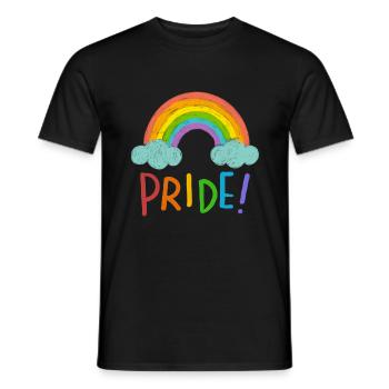 Rainbow Gay Pride LGBTQ - Men's T-Shirt - black - Front - AI Model Male 178 light (178cm)