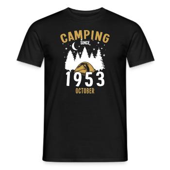 Birthday: Camping since October 1953 Camping - Men's T-Shirt - black - Front - AI Model Male 178 light (178cm)