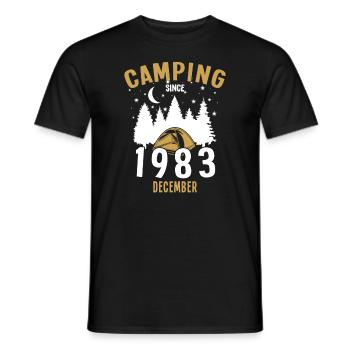 Anniversaire: Camping depuis décembre 1983 Camping - T-shirt homme - noir - Devant - AI Model Male 178 light (178cm)