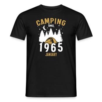 Anniversaire: Camping depuis janvier 1965 Camping - T-shirt homme - noir - Devant - AI Model Male 178 light (178cm)