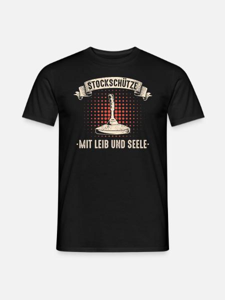 Stockschütze Eisstockschießen Eisstock - Männer T-Shirt - Schwarz