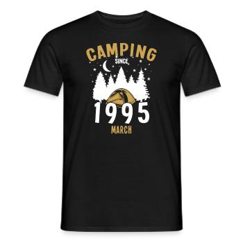 Anniversaire: Camping depuis mars 1995 Camping - T-shirt homme - noir - Devant - AI Model Male 178 light (178cm)