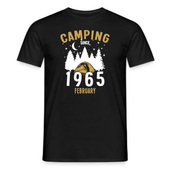 Anniversaire: Camping depuis février 1965 Camping - T-shirt homme - noir - Devant - AI Model Male 178 light (178cm)