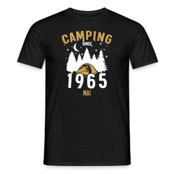 Anniversaire: Camping depuis mai 1965 Camping - T-shirt homme - noir - Devant - AI Model Male 178 light (178cm)