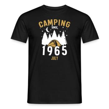 Anniversaire: Camping depuis juillet 1965 Camping - T-shirt homme - noir - Devant - AI Model Male 178 light (178cm)