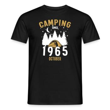 Anniversaire: Camping depuis octobre 1965 Camping - T-shirt homme - noir - Devant - AI Model Male 178 light (178cm)