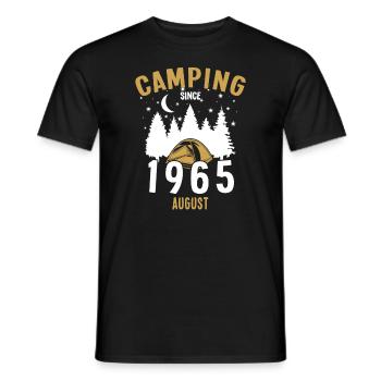 Anniversaire: Camping depuis août 1965 Camping - T-shirt homme - noir - Devant - AI Model Male 178 light (178cm)
