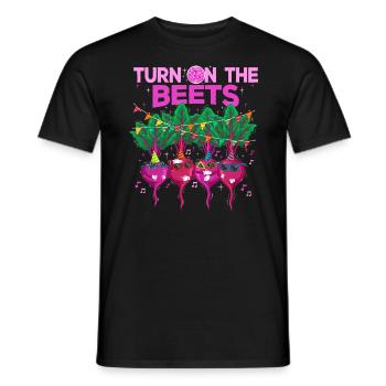 Lustiges Rote Bete Wortspiel Turn On The Beets - Männer T-Shirt - Schwarz - Vorne - AI Model Male 178 light (178cm)