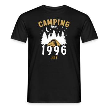 Birthday: Camping since July 1996 Zelten - Men's T-Shirt - black - Front - AI Model Male 178 light (178cm)