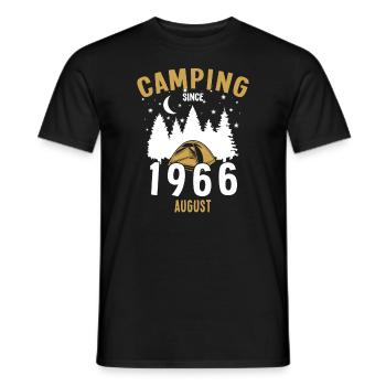 Geburtstag: Camping seit August 1966 Zelten - Männer T-Shirt - Schwarz - Vorne - AI Model Male 178 light (178cm)