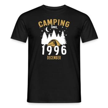 Birthday: Camping since December 1996 Zelten - Men's T-Shirt - black - Front - AI Model Male 178 light (178cm)