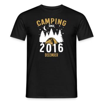 Anniversaire: Camping depuis décembre 2016 Zelten - T-shirt homme - noir - Devant - AI Model Male 178 light (178cm)