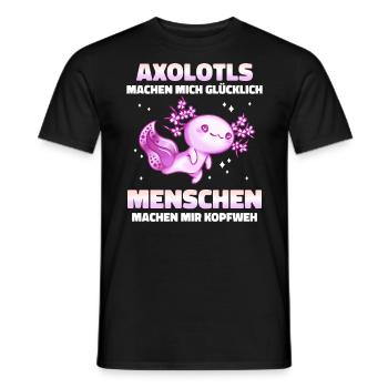 Axolotl Schwanzlurch Axolotls - Männer T-Shirt - Schwarz - Vorne - AI Model Male 178 light (178cm)