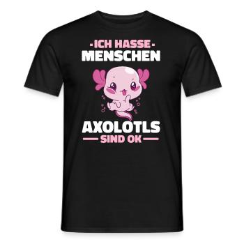 Axolotl Schwanzlurch Axolotls - Männer T-Shirt - Schwarz - Vorne - AI Model Male 178 light (178cm)
