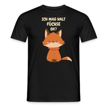 Fuchs Füchse Wildtier Waldtier Rotfuchs - Männer T-Shirt - Schwarz - Vorne - AI Model Male 178 light (178cm)