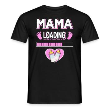 Maman Chargement Maman Mères Maman Maman Fête des mères - T-shirt homme - noir - Devant - AI Model Male 178 light (178cm)