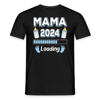 Mom Loading 2024 Mother Mothers Mom Mother's Day - Men's T-Shirt - black - Front - AI Model Male 178 light (178cm)