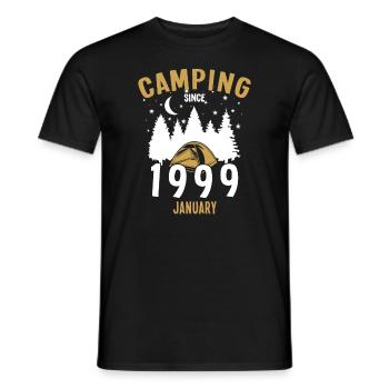 Anniversaire: Camping depuis Janvier 1999 Camping - T-shirt homme - noir - Devant - AI Model Male 178 light (178cm)