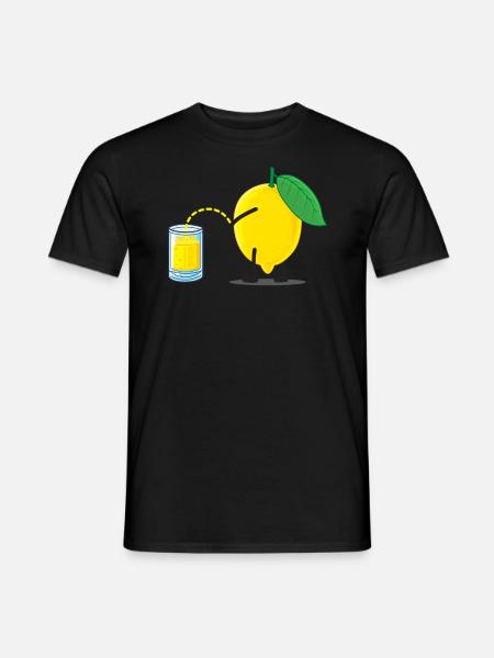 Witzige Zitrone Zitronensaft - Männer T-Shirt - Schwarz