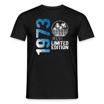 Juin 1973 édition limitée millésime année de naissance - T-shirt homme - noir - Devant - AI Model Male 178 light (178cm)