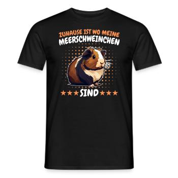 Meerschweinchen Kurzhaar Langhaar Crested - Männer T-Shirt - Schwarz - Vorne - AI Model Male 178 light (178cm)