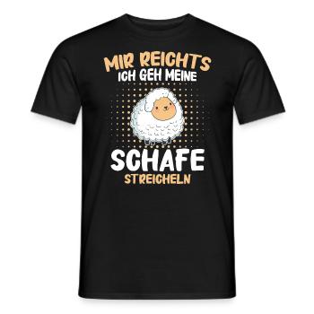 Schafe Schafherde Bauernhof Landwirt Schäfer - Männer T-Shirt - Schwarz - Vorne - AI Model Male 178 light (178cm)