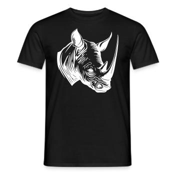 Rhinoceros Animal Silhouette - Men's T-Shirt - black - Front - AI Model Male 178 light (178cm)