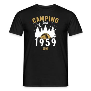 Geburtstag: Camping seit Juni 1959 Zelten - Männer T-Shirt - Schwarz - Vorne - AI Model Male 178 light (178cm)