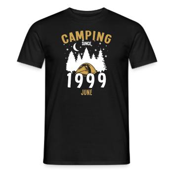 Anniversaire: Camping depuis juin 1999 Zelten - T-shirt homme - noir - Devant - AI Model Male 178 light (178cm)