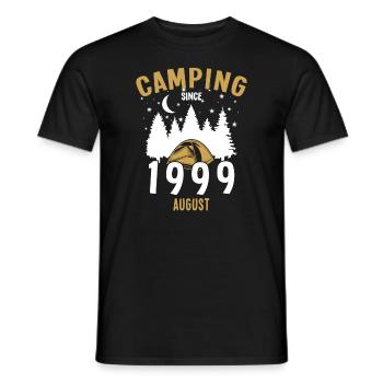 Anniversaire: Camping depuis août 1999 Zelten - T-shirt homme - noir - Devant - AI Model Male 178 light (178cm)