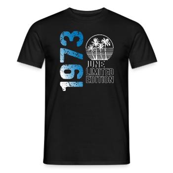 Juin 1973 édition limitée millésime année de naissance - T-shirt homme - noir - Devant - AI Model Male 178 light (178cm)