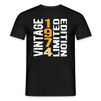 Vintage 1974 limited edition vintage year of birth - Men's T-Shirt - black - Front - AI Model Male 178 light (178cm)