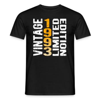 Vintage 1993 limited edition vintage year of birth - Men's T-Shirt - black - Front - AI Model Male 178 light (178cm)