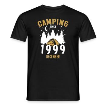 Anniversaire: Camping depuis Décembre 1999 Zelten - T-shirt homme - noir - Devant - AI Model Male 178 light (178cm)