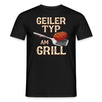 Grillen Grill BBQ Barbecue Grillschürze Griller - Männer T-Shirt - Schwarz - Vorne - AI Model Male 178 light (178cm)