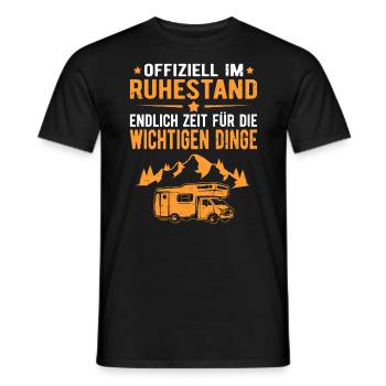 Wohnwagen Wohnmobil Campen Rentner Rente Ruhestand - Männer T-Shirt - Schwarz - Vorne - AI Model Male 178 light (178cm)