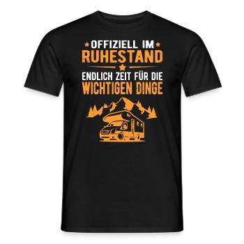 Wohnwagen Wohnmobil Campen Rentner Rente Ruhestand - Männer T-Shirt - Schwarz - Vorne - AI Model Male 178 light (178cm)