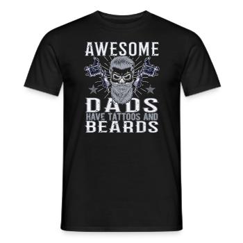 Awesome Dads have Tattoos Beard Vater Tattoo Bart - Männer T-Shirt - Schwarz - Vorne - AI Model Male 178 light (178cm)