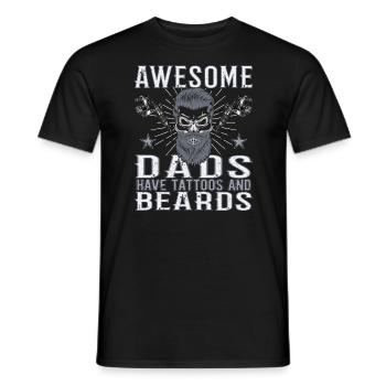 Awesome Dads have Tattoos Beard Vater Tattoo Bart - Männer T-Shirt - Schwarz - Vorne - AI Model Male 178 light (178cm)