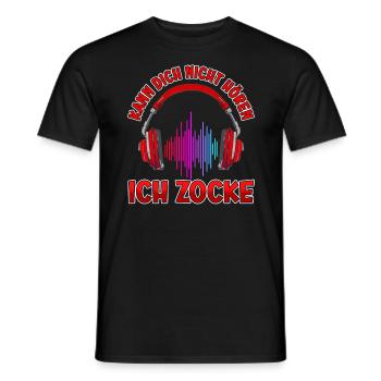 Kann Dich Nicht Hören Zocken Zocker Gamer - Männer T-Shirt - Schwarz - Vorne - AI Model Male 178 light (178cm)