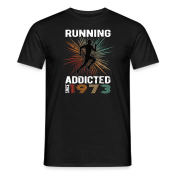 Running Vintage Running Addicted runner jogger 1973 - T-shirt homme - noir - Devant - AI Model Male 178 light (178cm)