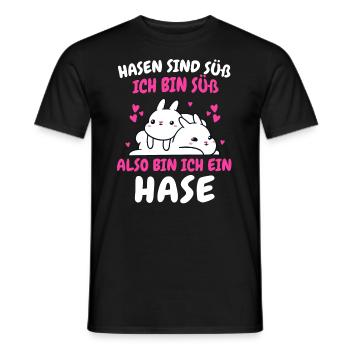 Hase Hasen Kaninchen Haustier - Männer T-Shirt - Schwarz - Vorne - AI Model Male 178 light (178cm)