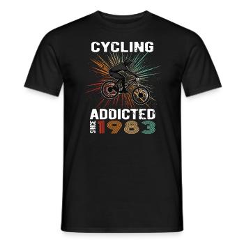 40 Birthday 1983 Vintage Retro Bicycle Cyclist - Men's T-Shirt - black - Front - AI Model Male 178 light (178cm)